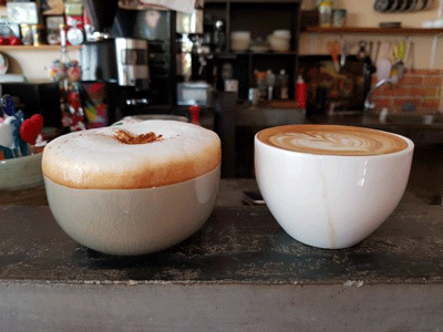 Fresh Cappuccino and latte coffee