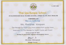 Certificate of Thai massage (ENG) at Thai Spa Burapa School