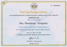 Certificate of Aroma oil massage (ENG) at Thai Spa Burapa School